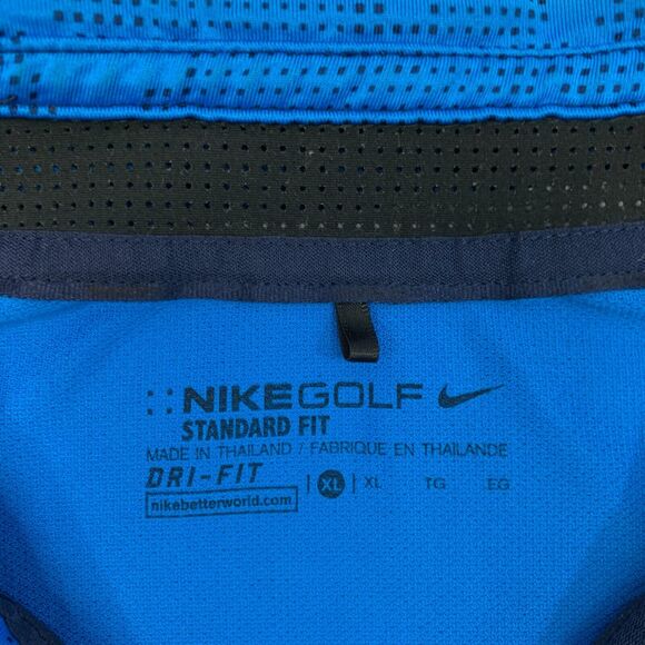 Nike Golf Polo Shirt Mens XL Extra Large Blue Standard Fit Mobility Micro Geo - Picture 5 of 12